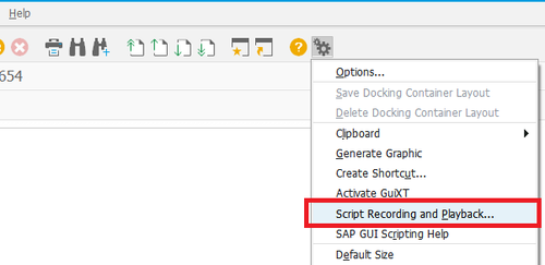 SAP Script Recording button